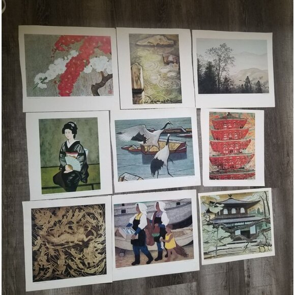 Asian Prints Full Color Art Pictures Frameable Vintage Calendar Book Pages VTG - Picture 3 of 16